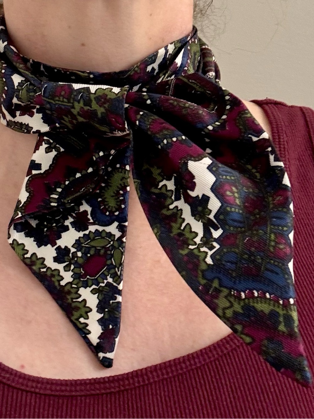 Paisley Print Scarf with Rich Jewel Tones